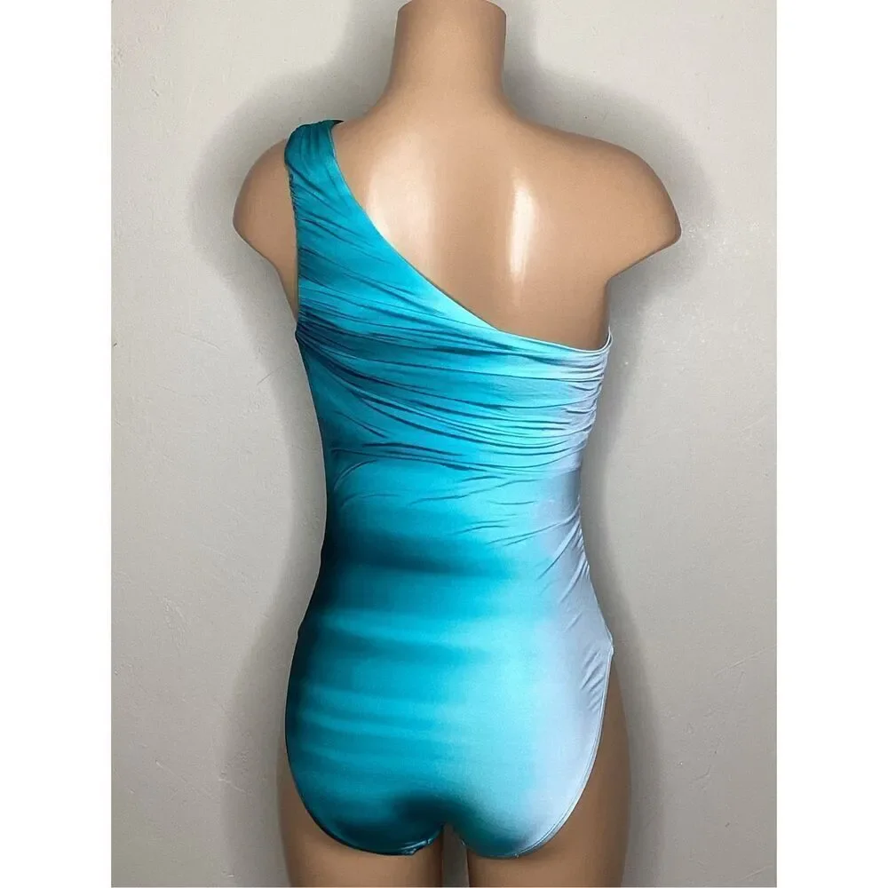 New. La Blanca ombré one shouldered swimsuit. Size 8. Retails $148